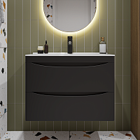 Vivon Тумба с раковиной Ostin 70 подвесная черная матовая